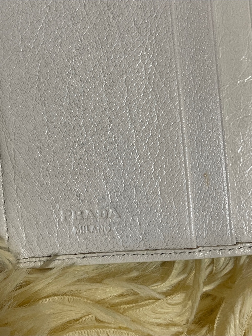 Authentic Vintage Prada Bianco Leather Flap Wallet with Silver Hardware - Picture 14 of 17